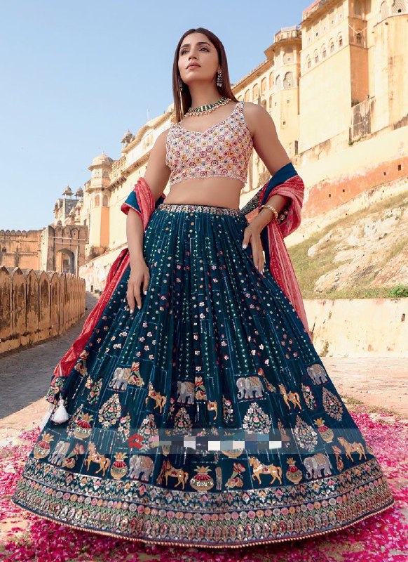 NEW BRIDAL WRAR  LEHENGA CHOLI WITH DUPATTA LC-1568