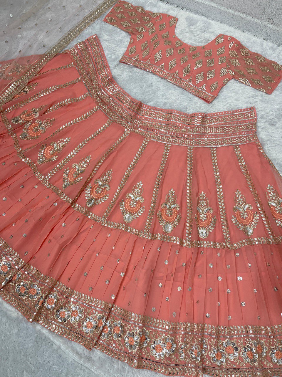 NEW BRIDAL WEAR  LEHENGAS CHOLI WITH DUPATTA LC-1609