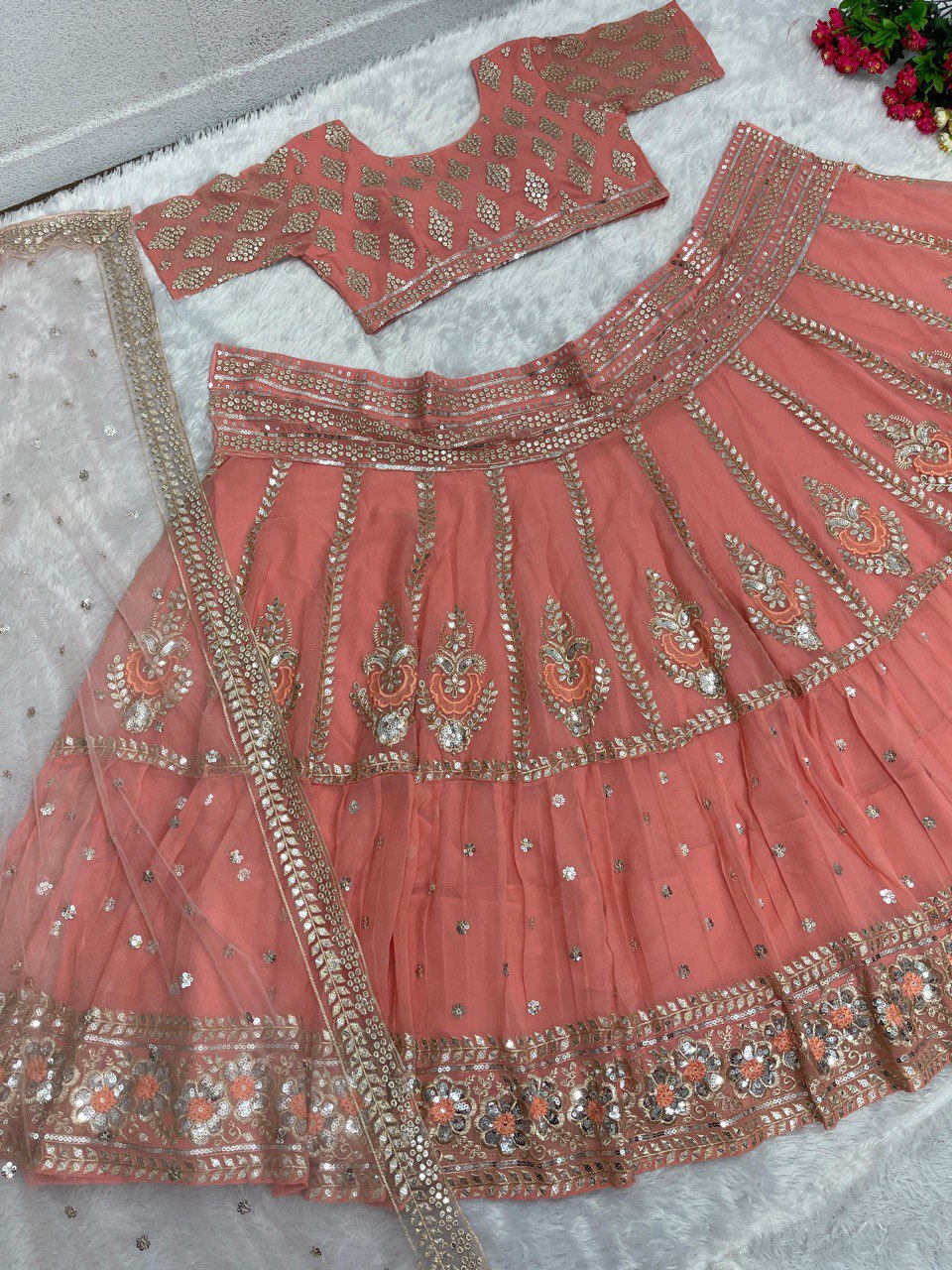 NEW BRIDAL WEAR  LEHENGAS CHOLI WITH DUPATTA LC-1609