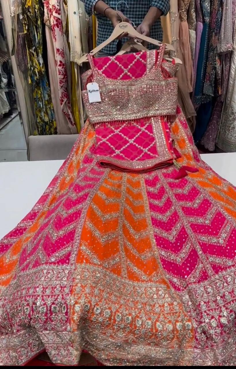 NEW BRIDAL WEAR HEAVY LEHENGAS CHOLI WITH DUPATTA CF-1614