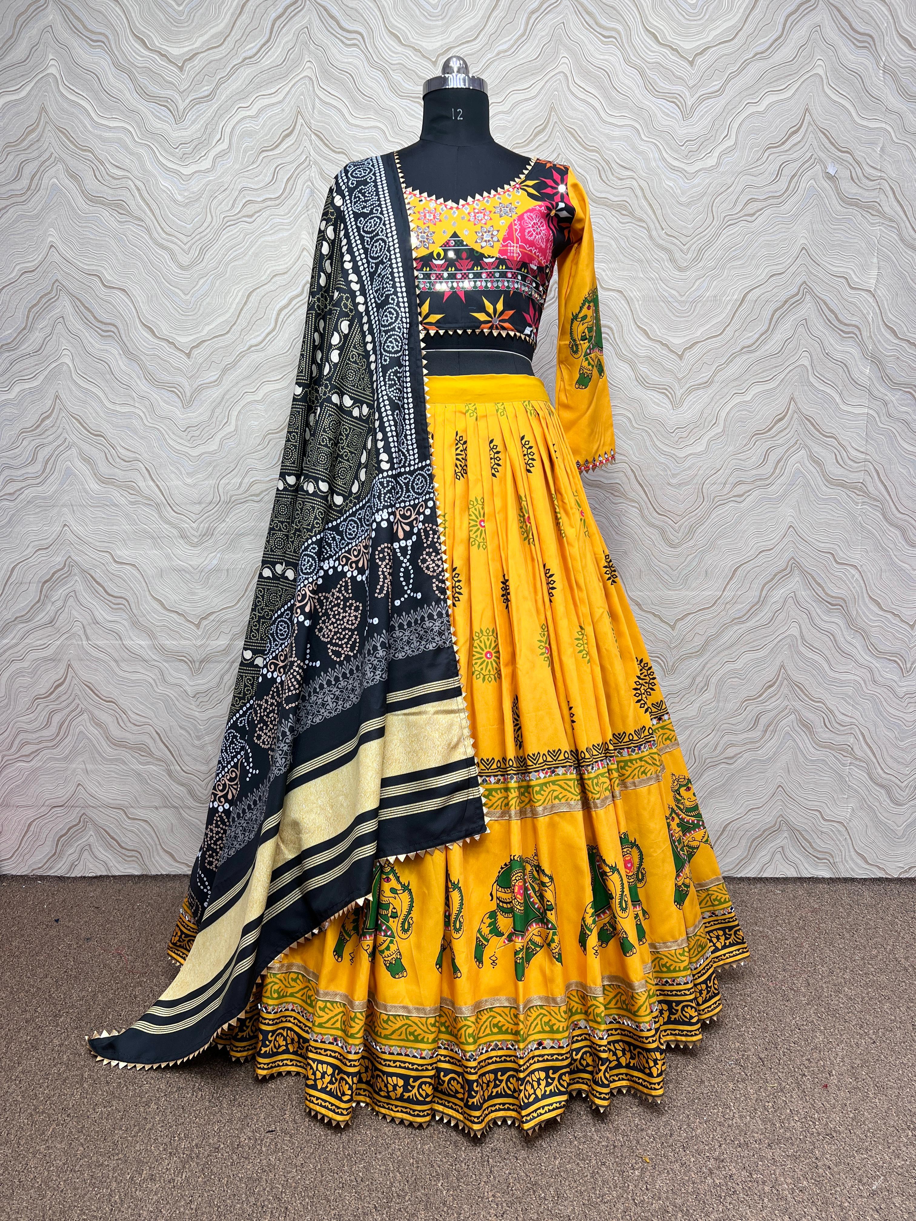 Navratri Collection Ready To Wear Full Stitched Lahenga- Choli With Dupatta