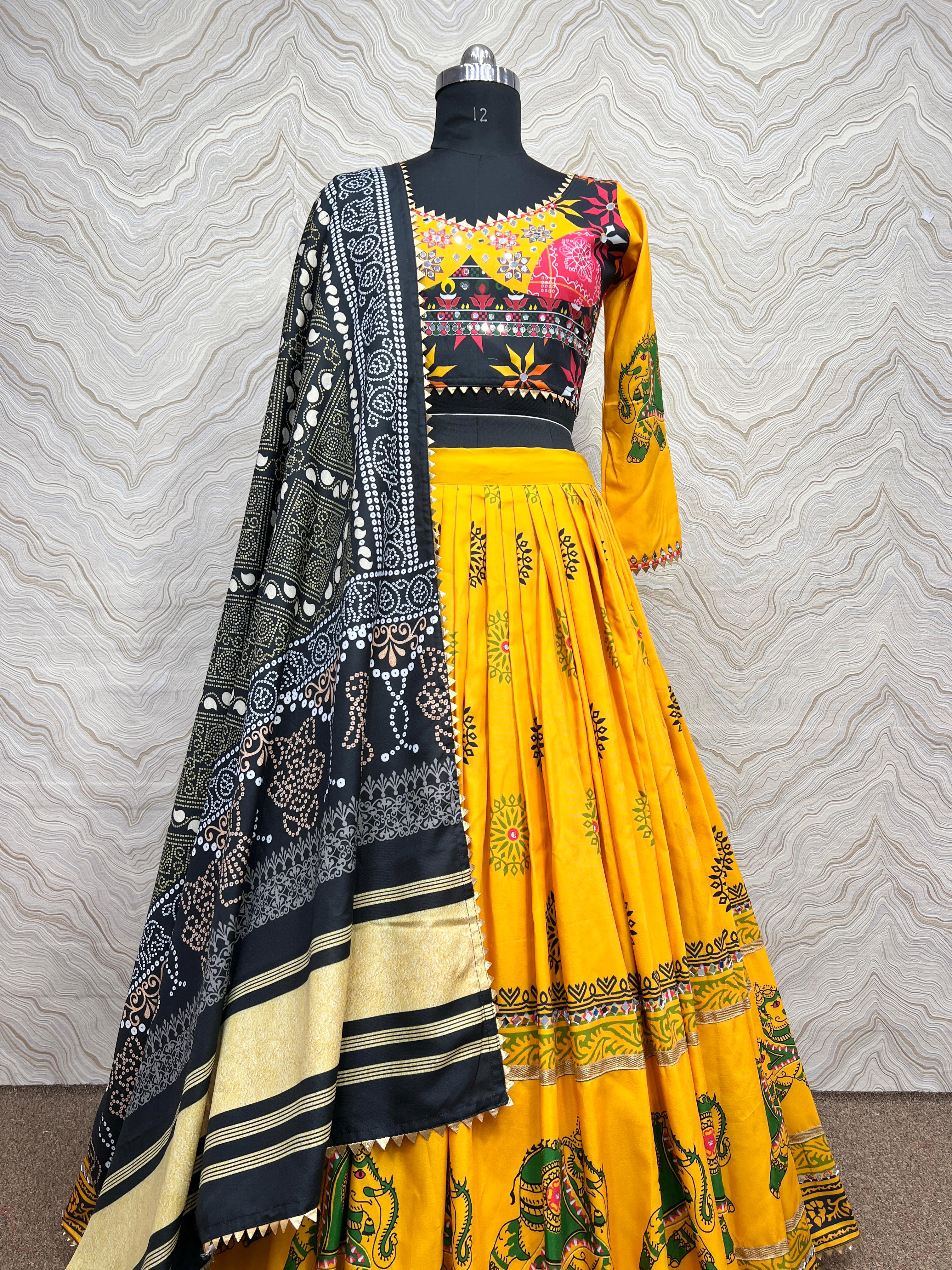 Navratri Collection Ready To Wear Full Stitched Lahenga- Choli With Dupatta