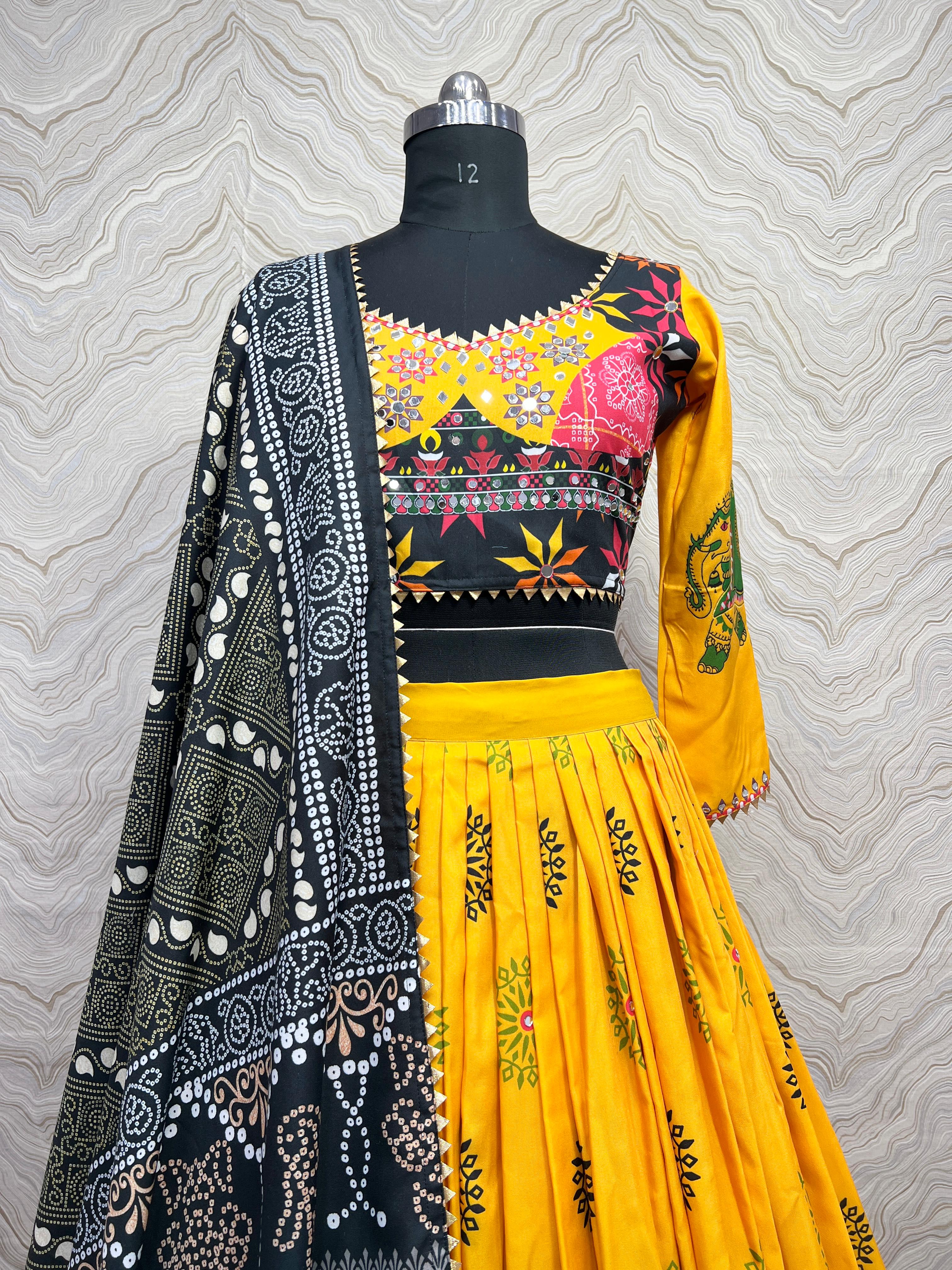 Navratri Collection Ready To Wear Full Stitched Lahenga- Choli With Dupatta