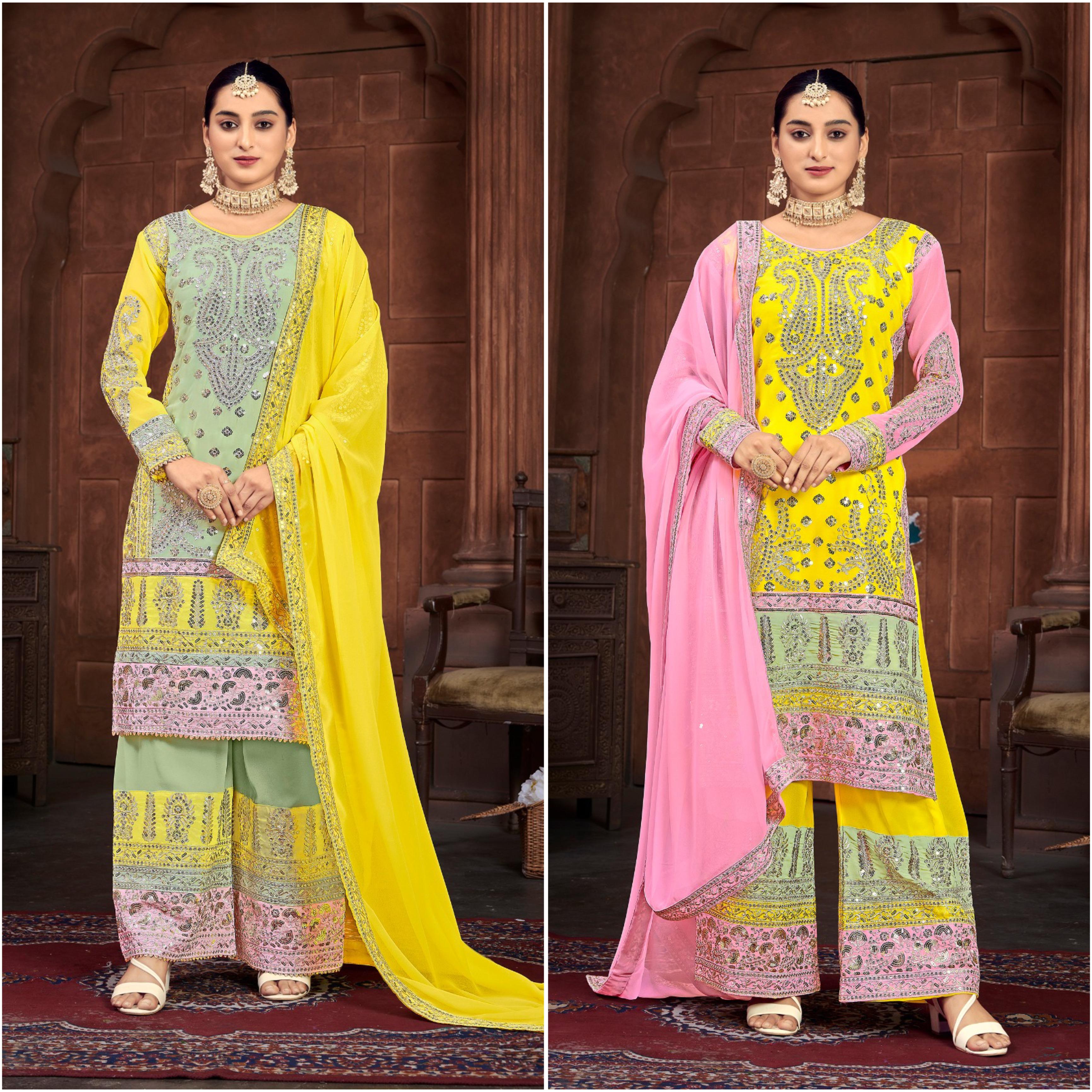 Designer Party Wear Look Fancy Top-Dupatta and Fully Stitched Sharara