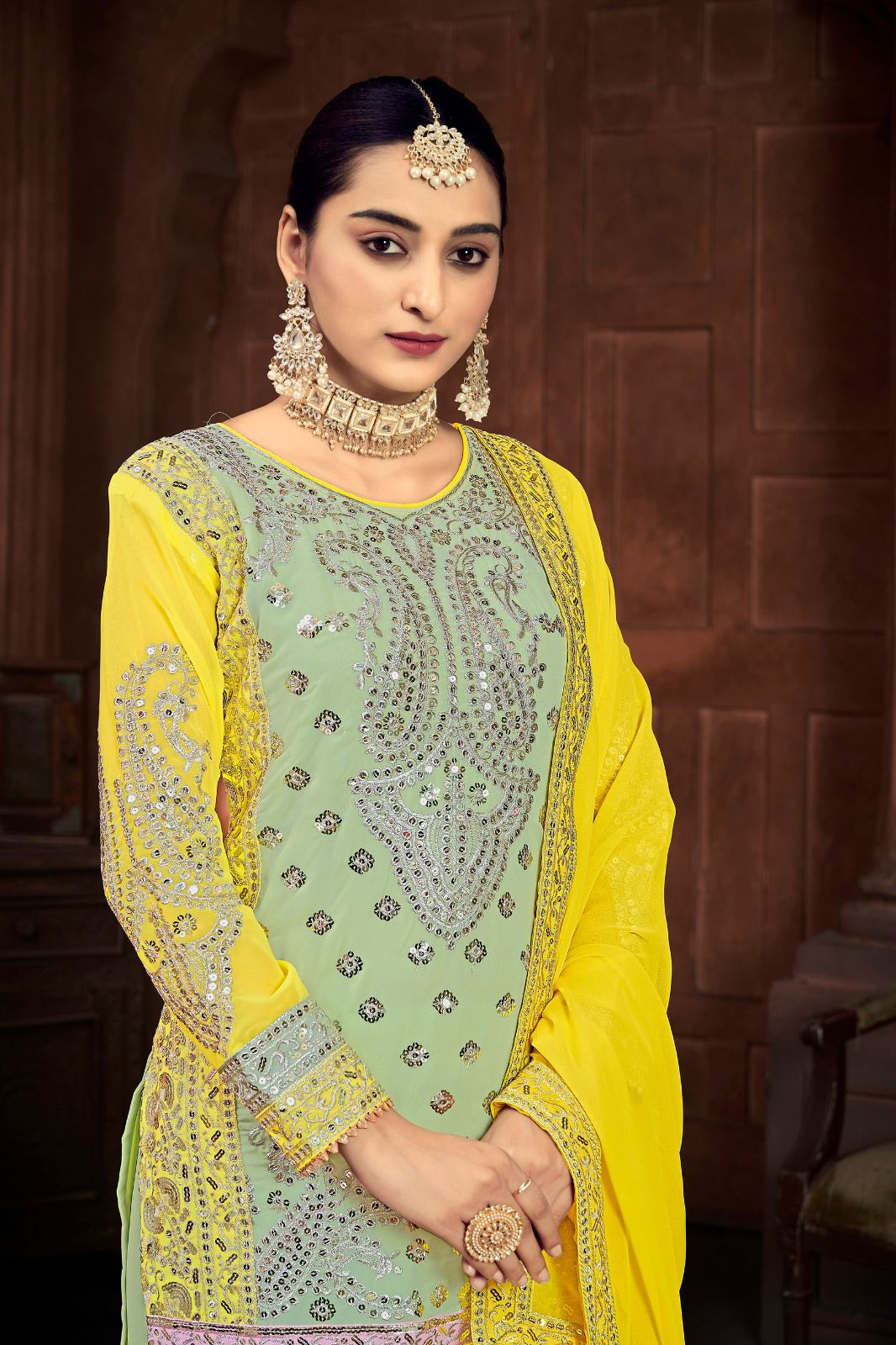 Designer Party Wear Look Fancy Top-Dupatta and Fully Stitched Sharara