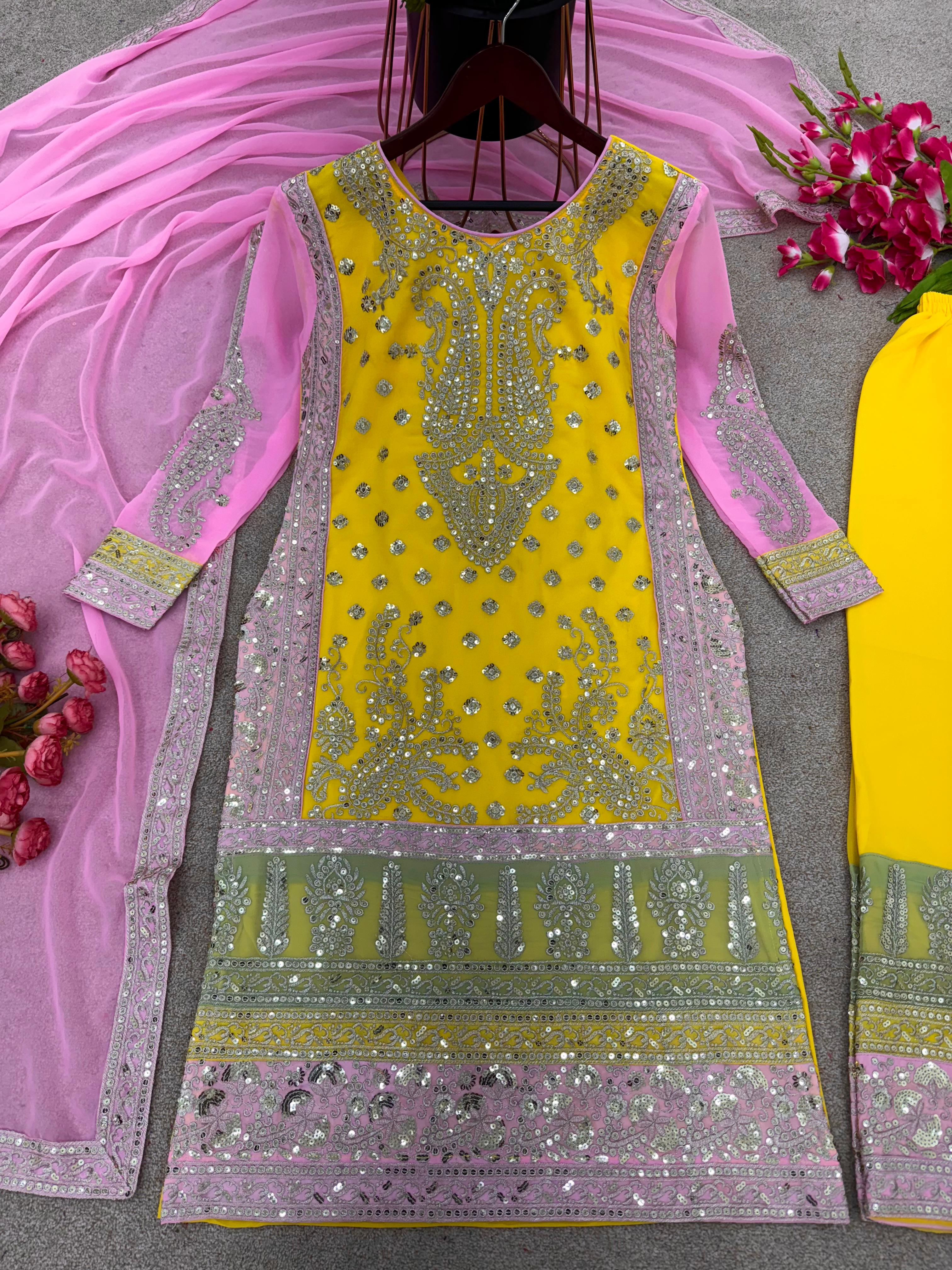 Designer Party Wear Look Fancy Top-Dupatta and Fully Stitched Sharara