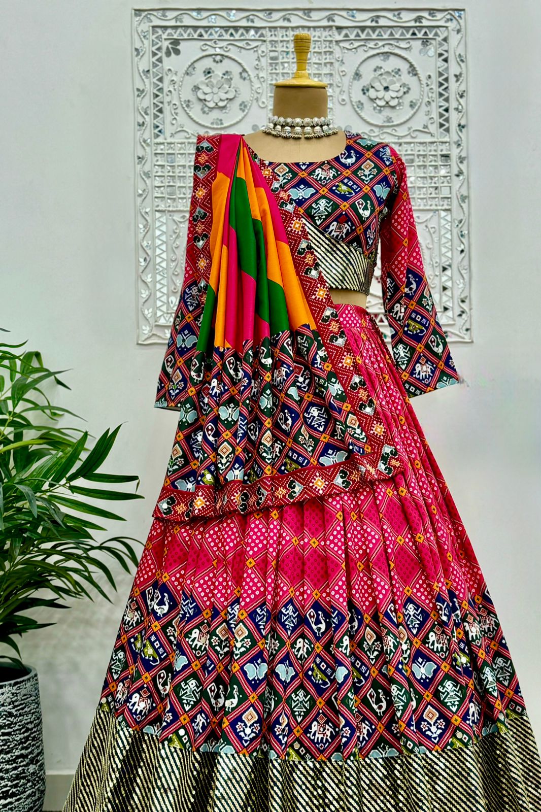 FANCY DIGITAL PRINTED WITH EMBROIDERY 5mm SEQUENCE WORK LAHENGA CHOLI WITH  DUPATTA