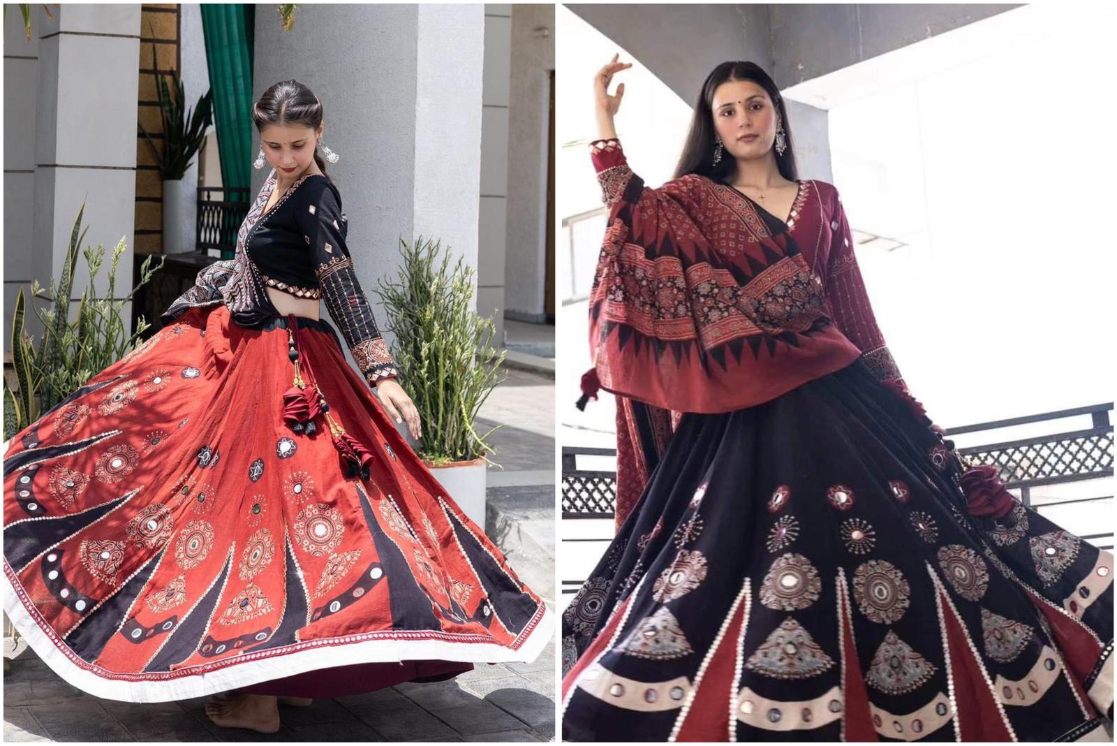 REYON DESIGNER PRINTED AND REAL MIRROR WORK LEHENGA CHOLI WITH DUPATTA