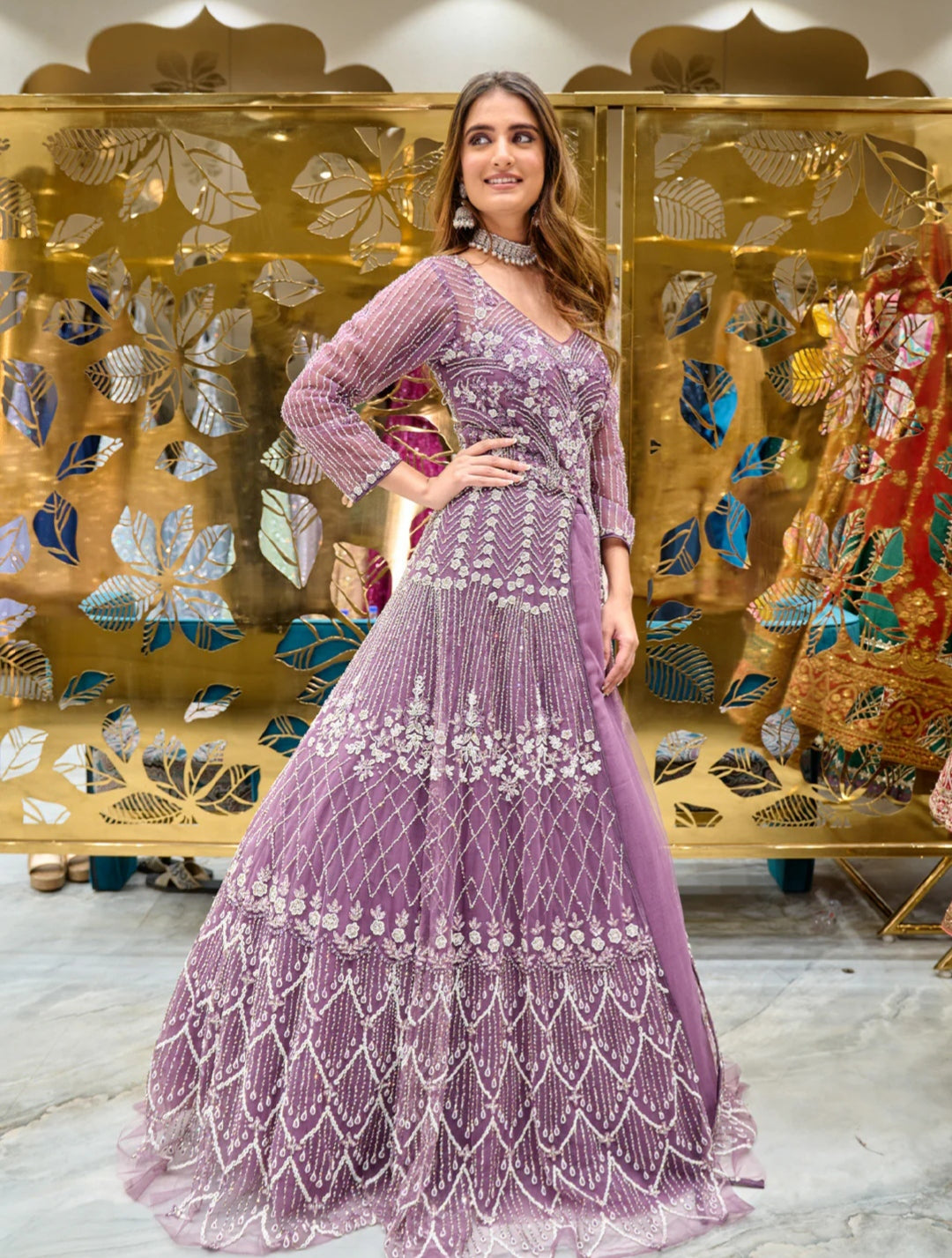 Grace Geometric Prism Lehenga