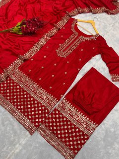 New Designer Heavy Embroidery work karva chauth special suit set