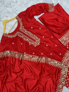 New Designer Heavy Embroidery work karva chauth special suit set