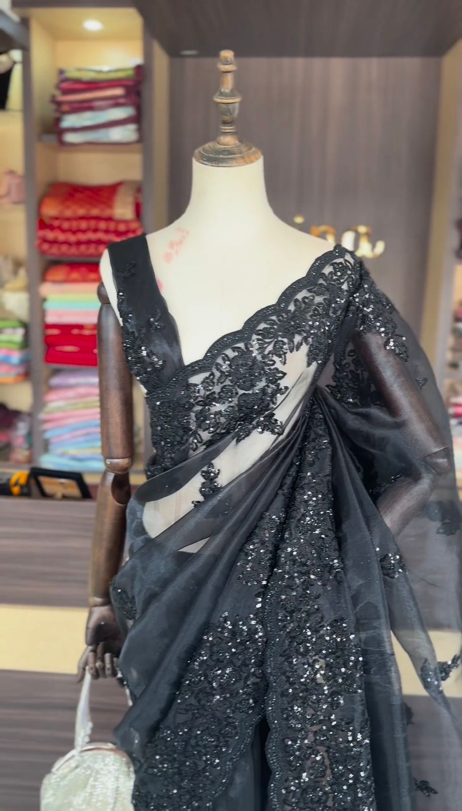 Designer Saree on Organza silk with Thred & Sequnce work