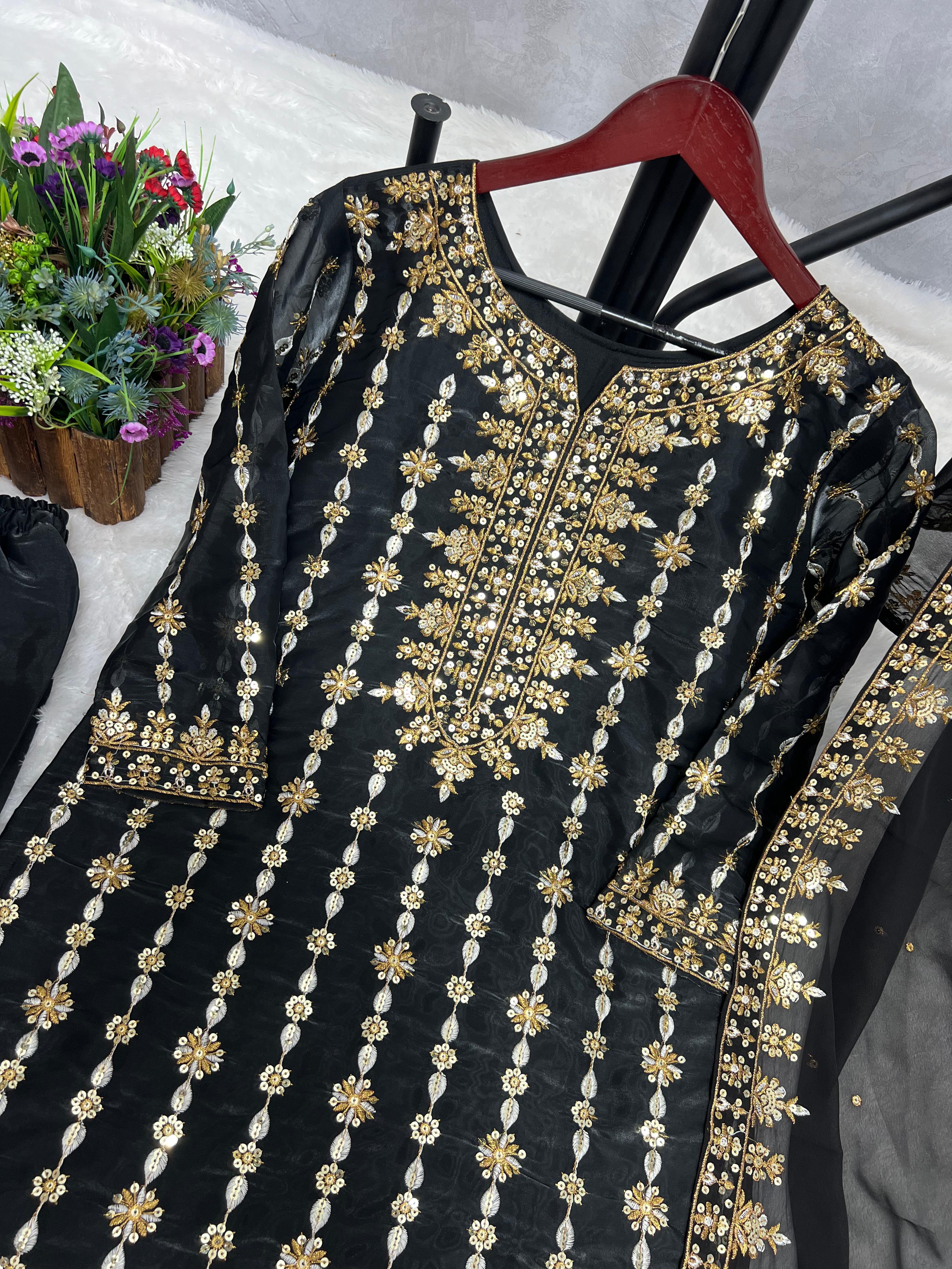 3 PIECE FANCY KURTI WITH BOTTOM AND BEAUTIFUL DUPATTA