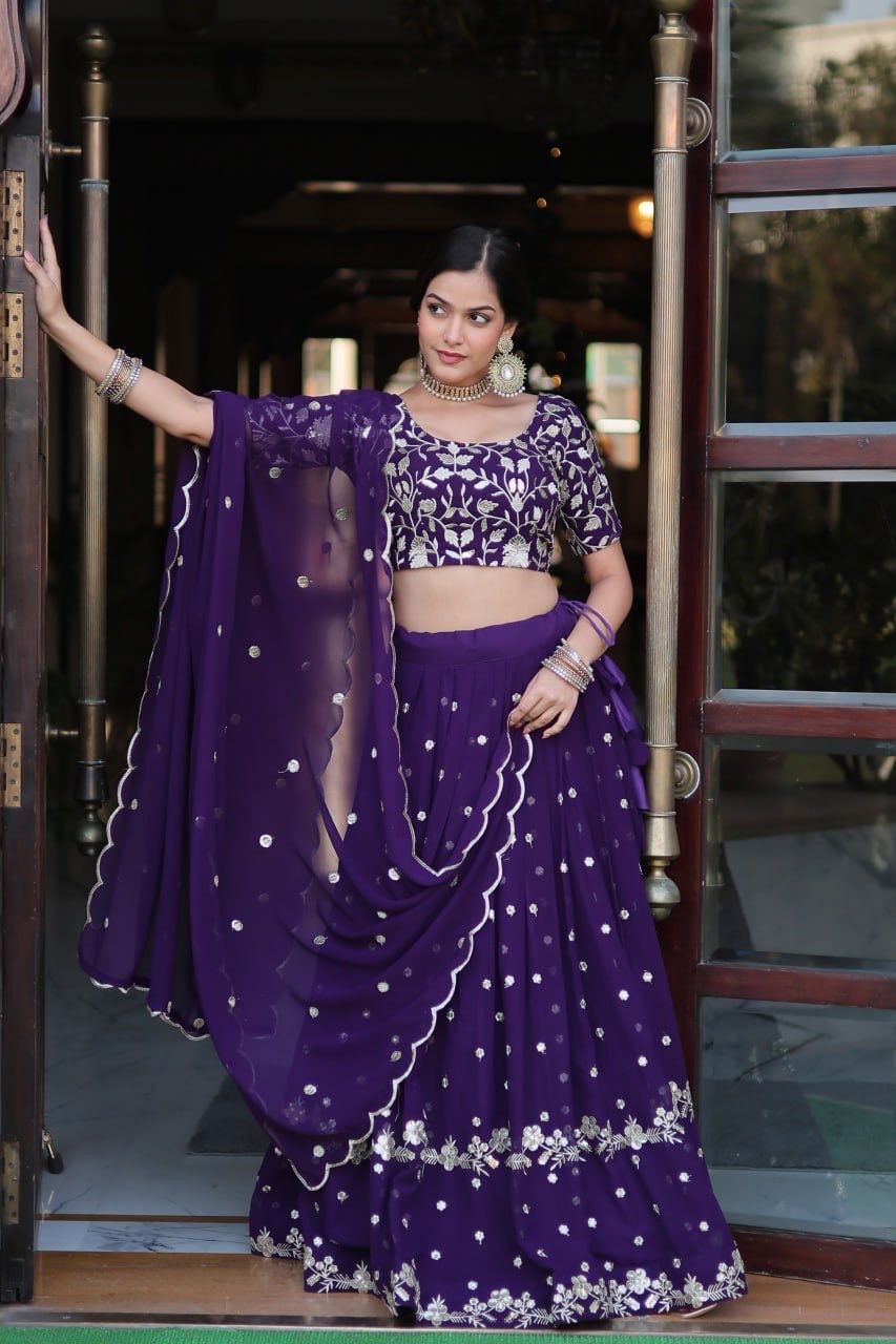 Designer Faux Lehenga Choli With Dupatta Set