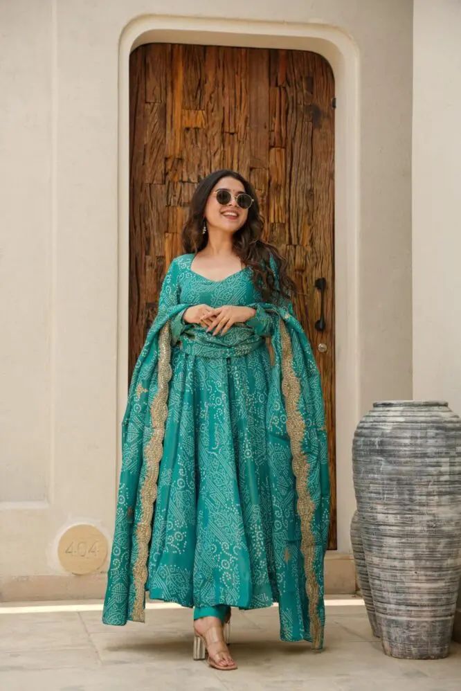 Anarkali Gown,Dupatta & Bottom Set