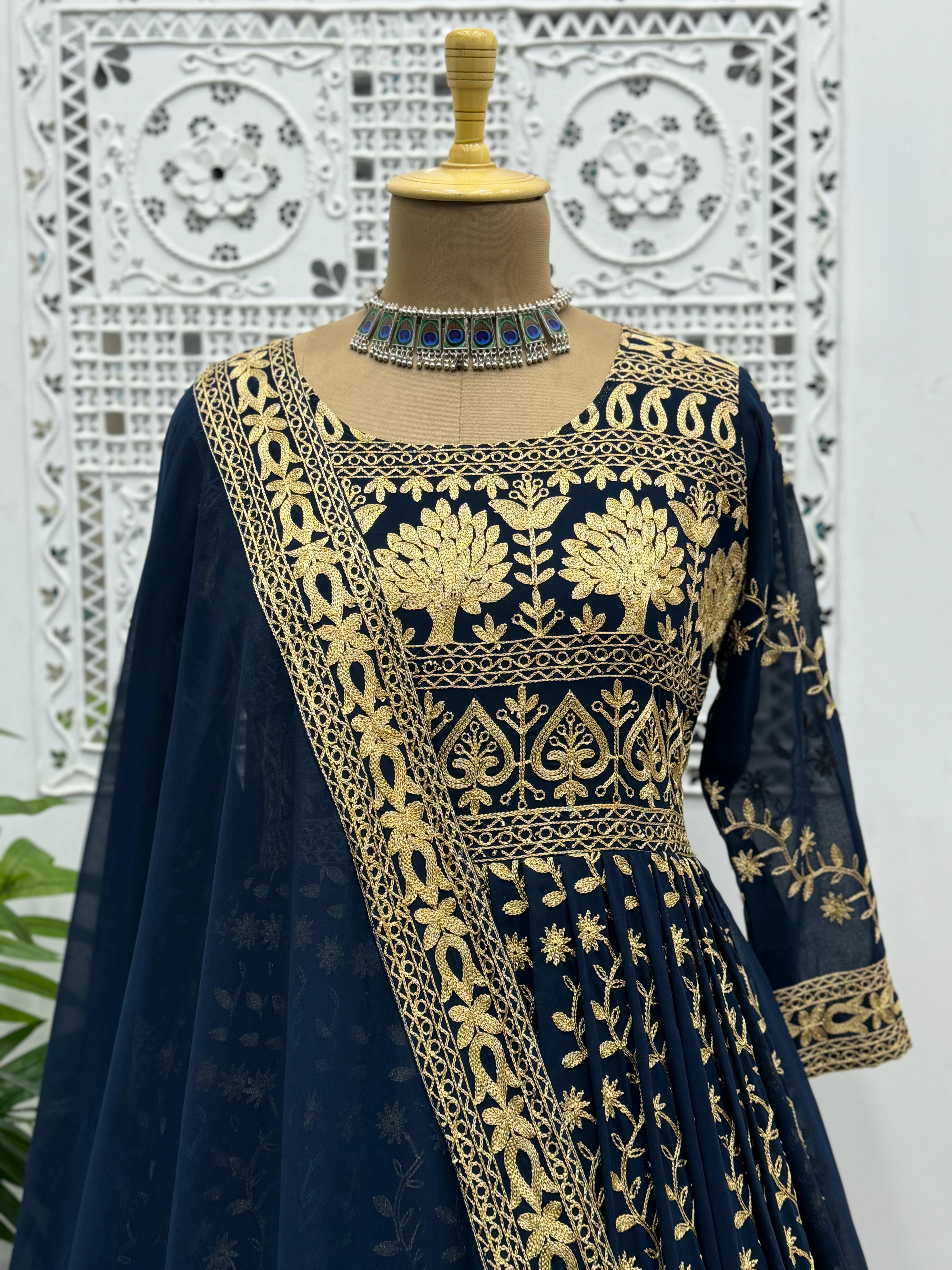 3 PIECE ANARKALI GOWN AND LEHENGA WITH DUPATTA