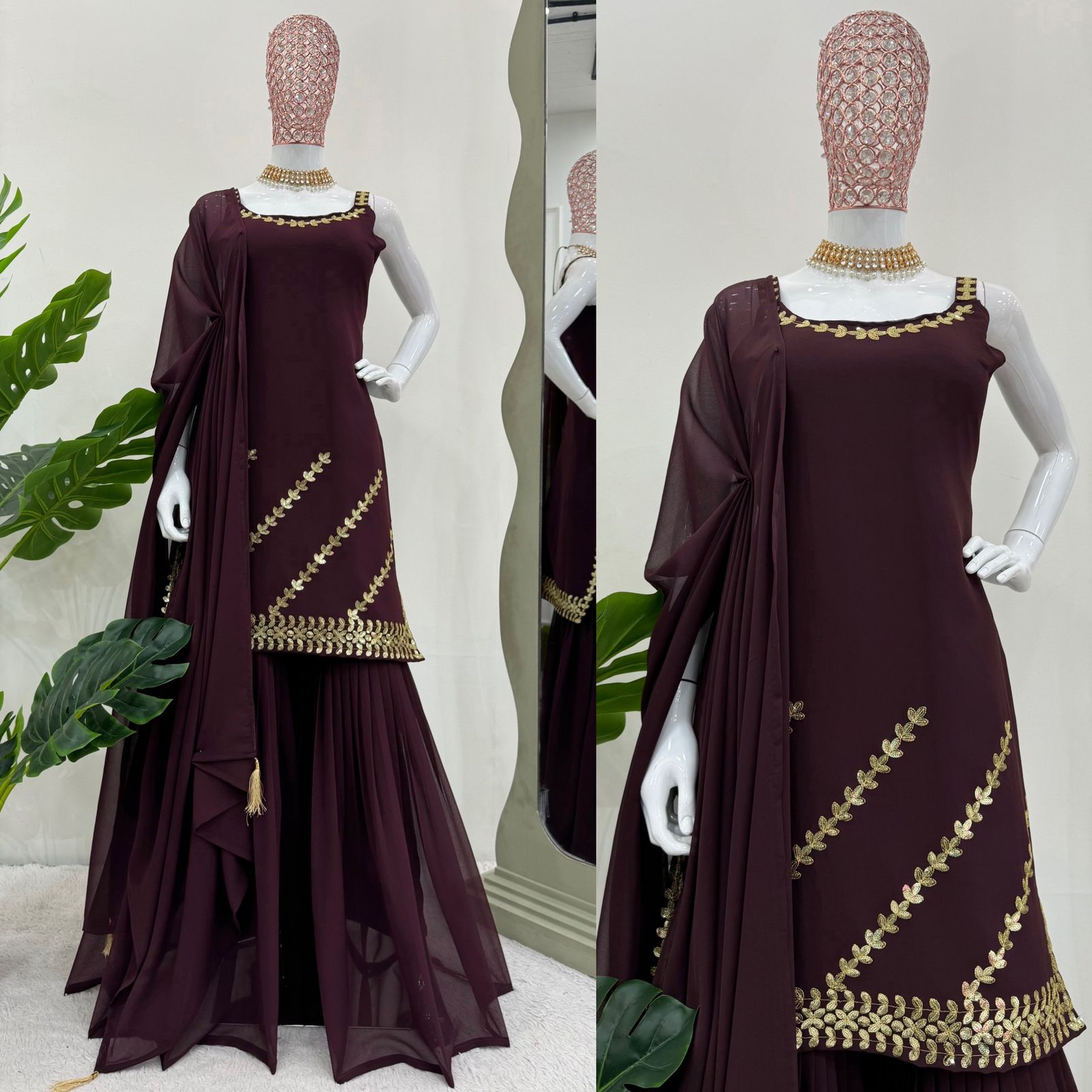 Rakhi special Top-Sharara With Dupatta