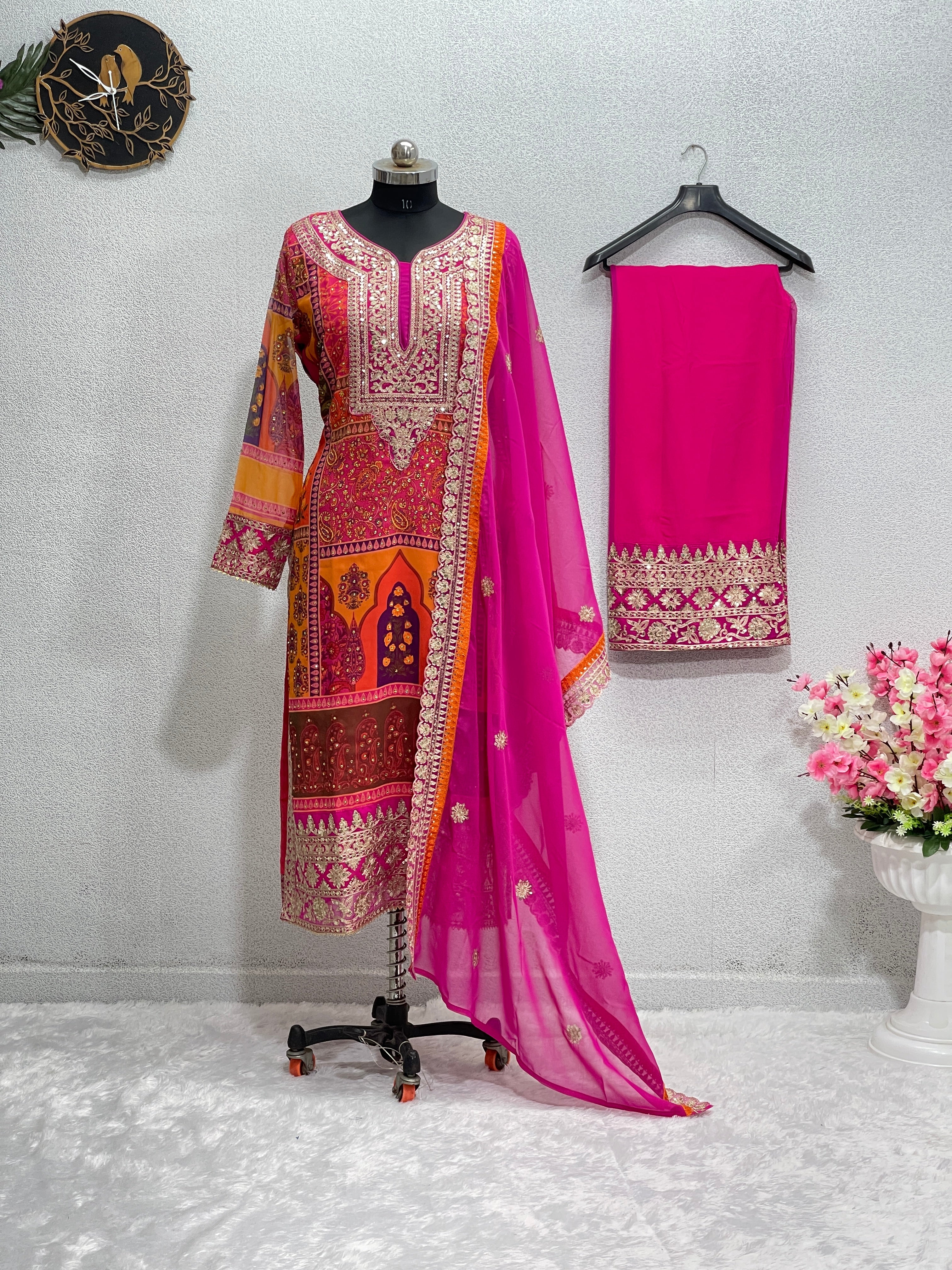 New Party Wear Salvar Suit Set With Dupatta LC-1581