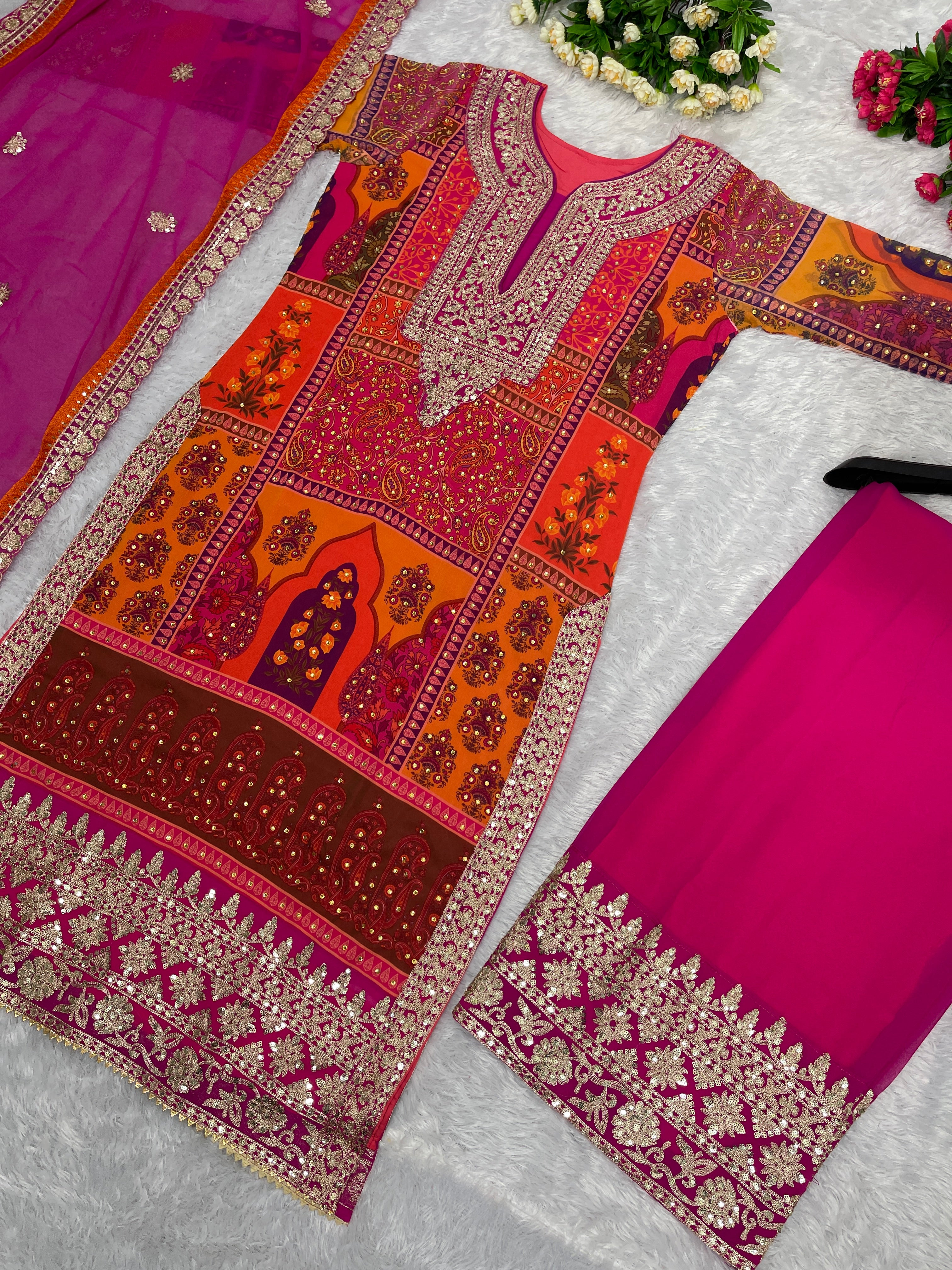 New Party Wear Salvar Suit Set With Dupatta LC-1581