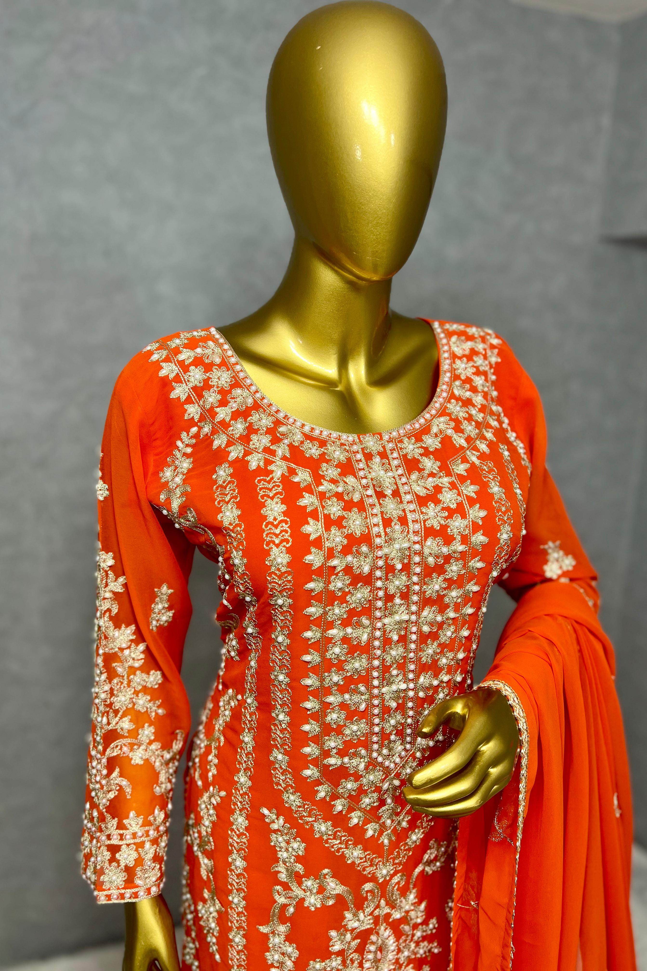 3 PIECE KURTI WITH SHARARA AND DUPATTA