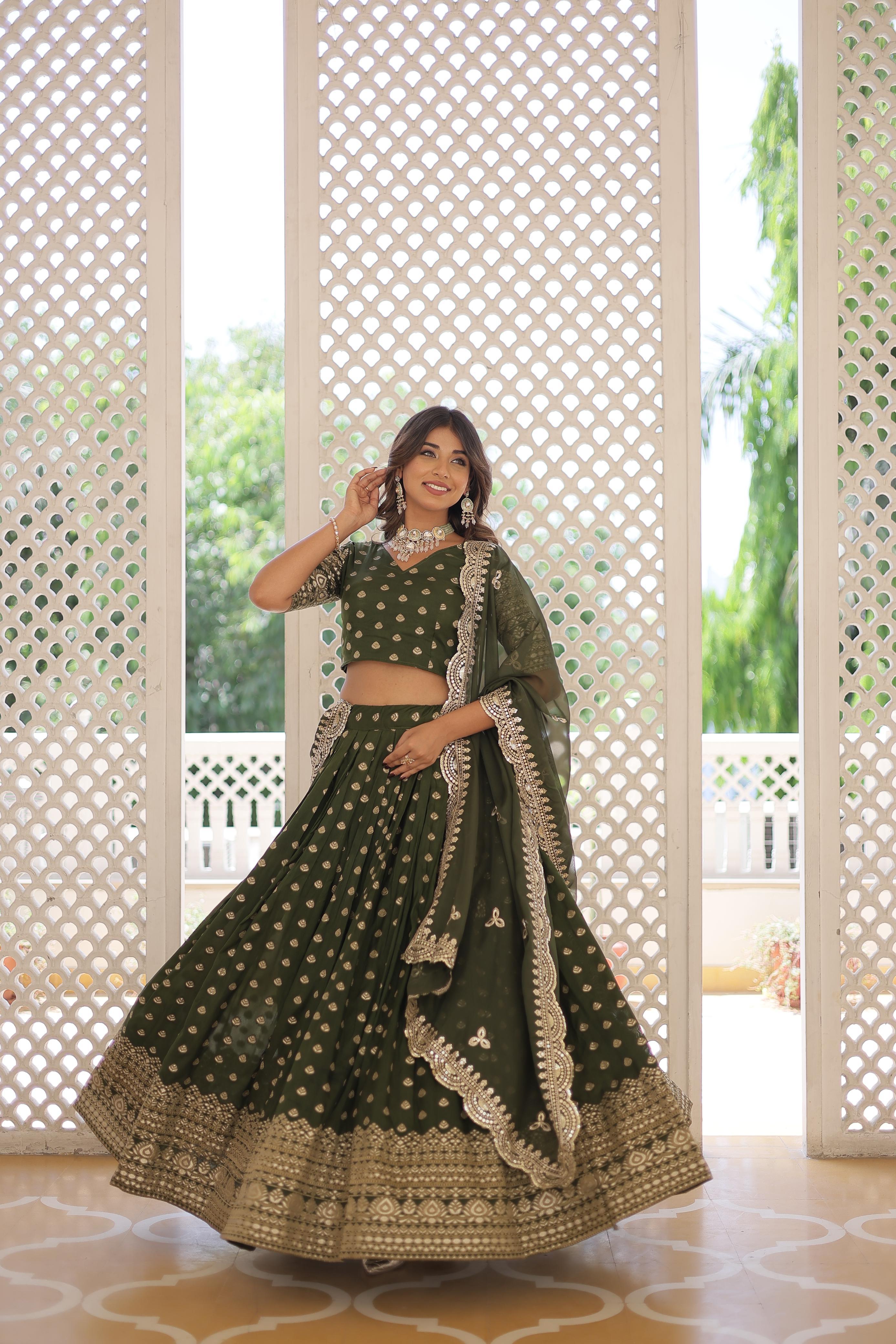 Enchanting Dayble Viscose Jacquard Lehenga with Elegant Double Zari Work