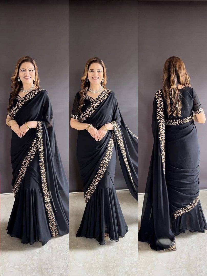 New Concept Saree With Gown