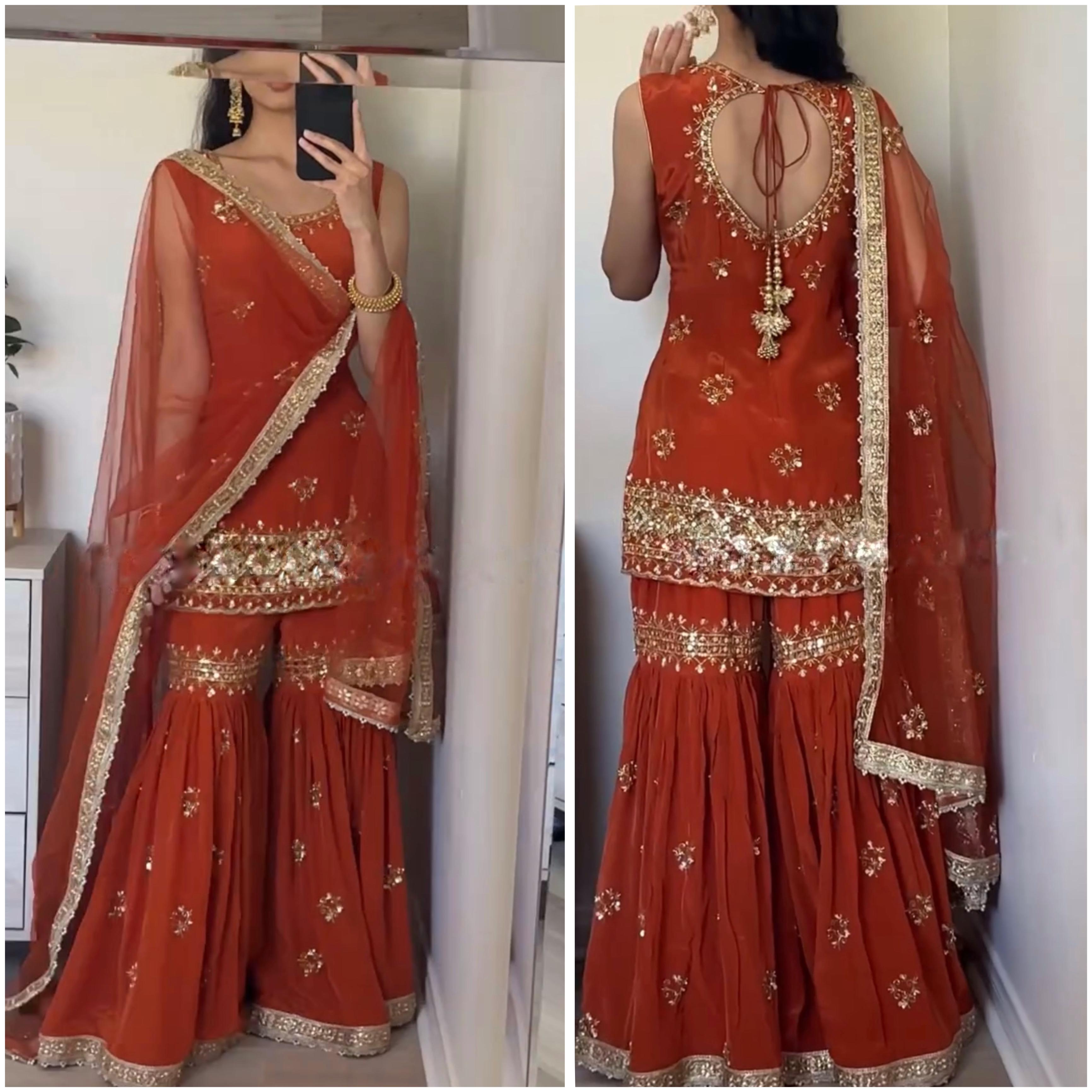 Party Wear Look Top-Plazzo and Dupatta With Heavy Embroidery Work