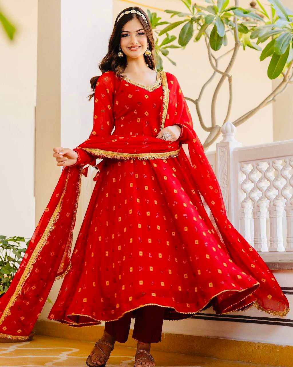 NEW FANCY DIGITAL PRINT  ANARKALI GOWN - BOTTOM WITH DUPATTA