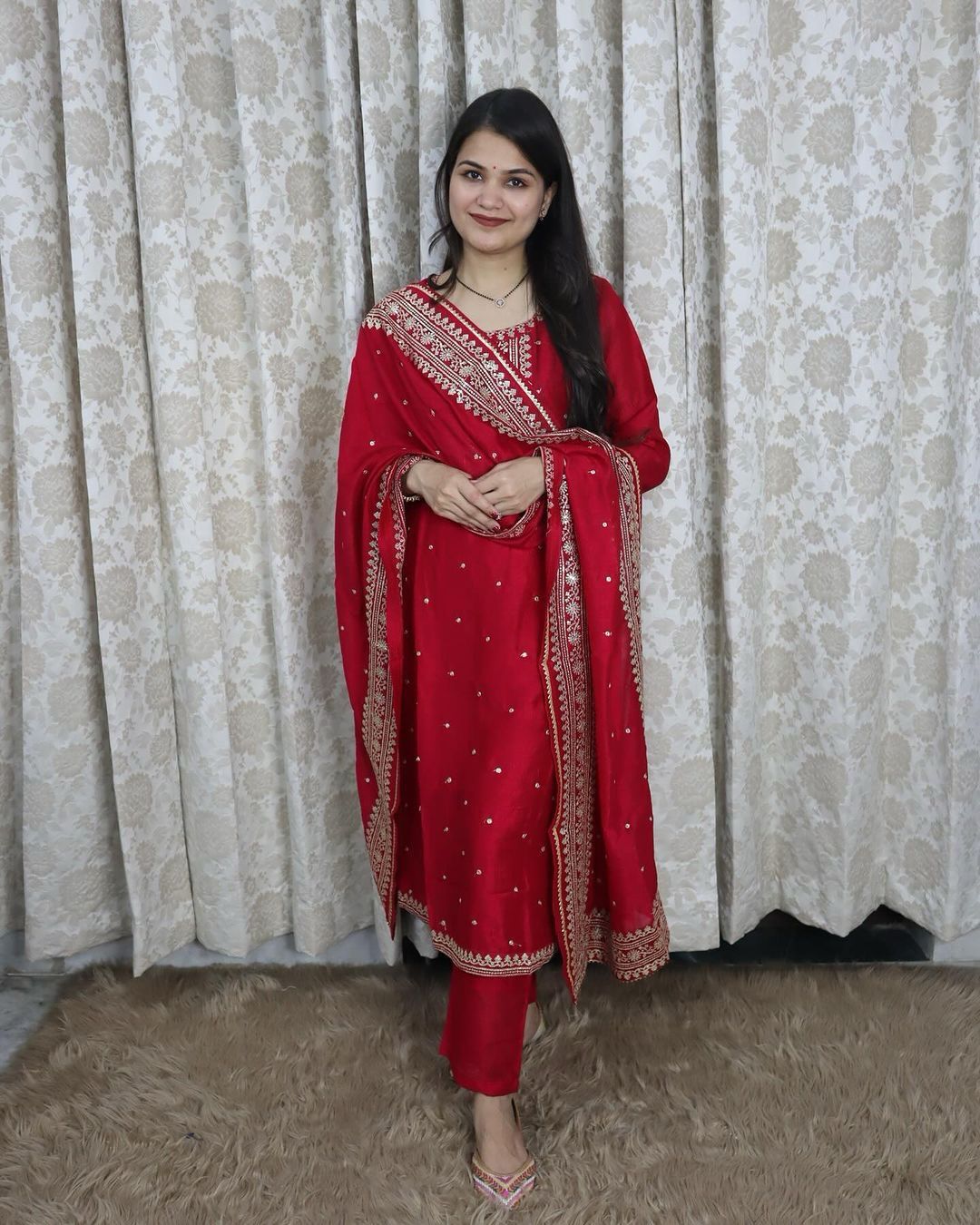 KARWA CHAUTH SPECIAL SUIT WITH PLAZO AND DUPATTA