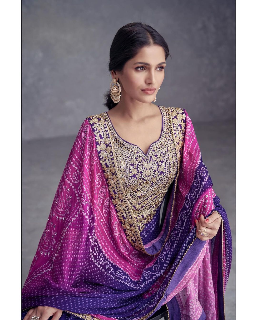 Collection In Heavy Chinon With Embroidery Sequence Work Top-Bottom And Dupatta