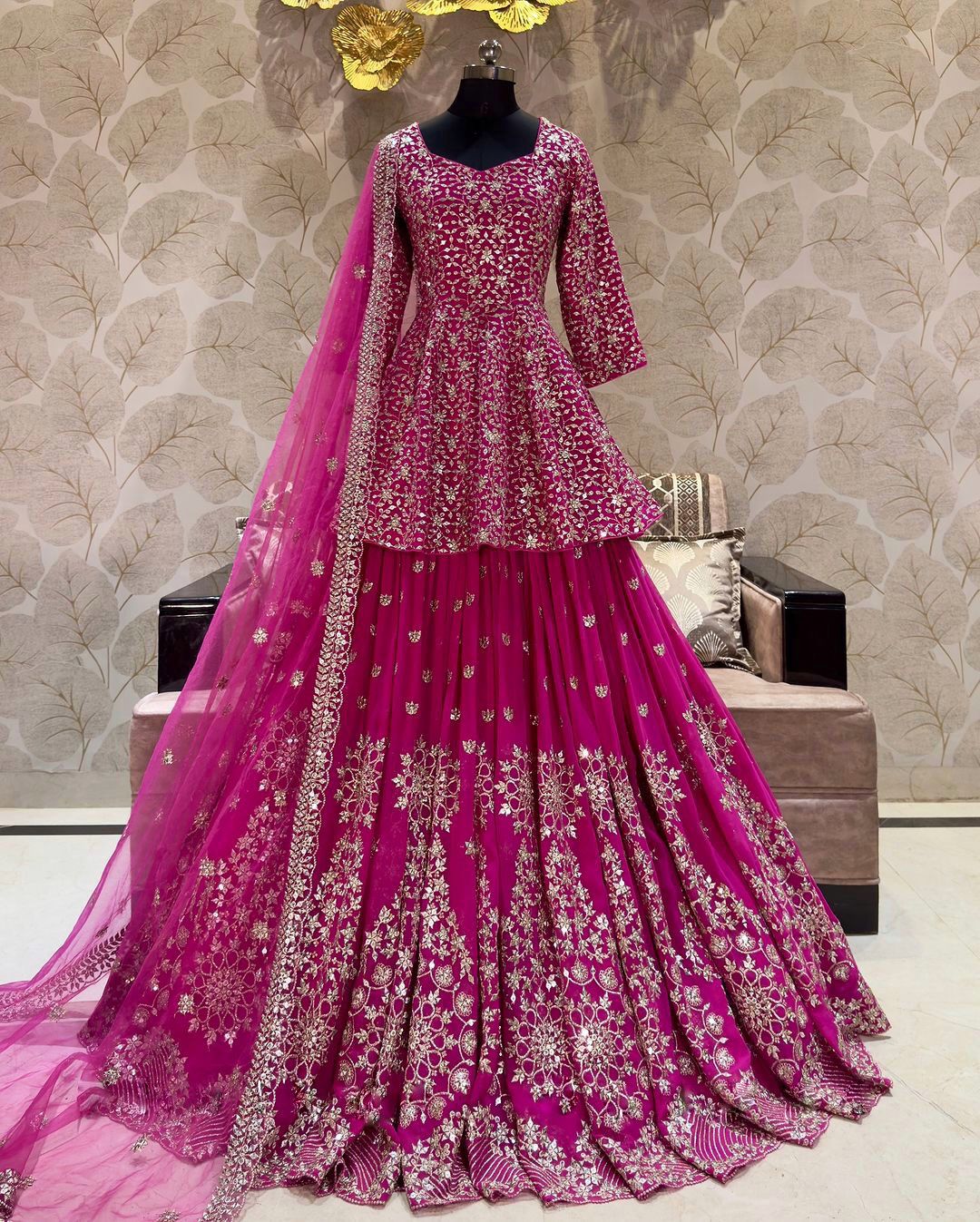 Party Wear Look Full Heavy Embroidery Sequence Work Top With Lehenga and Dupatta