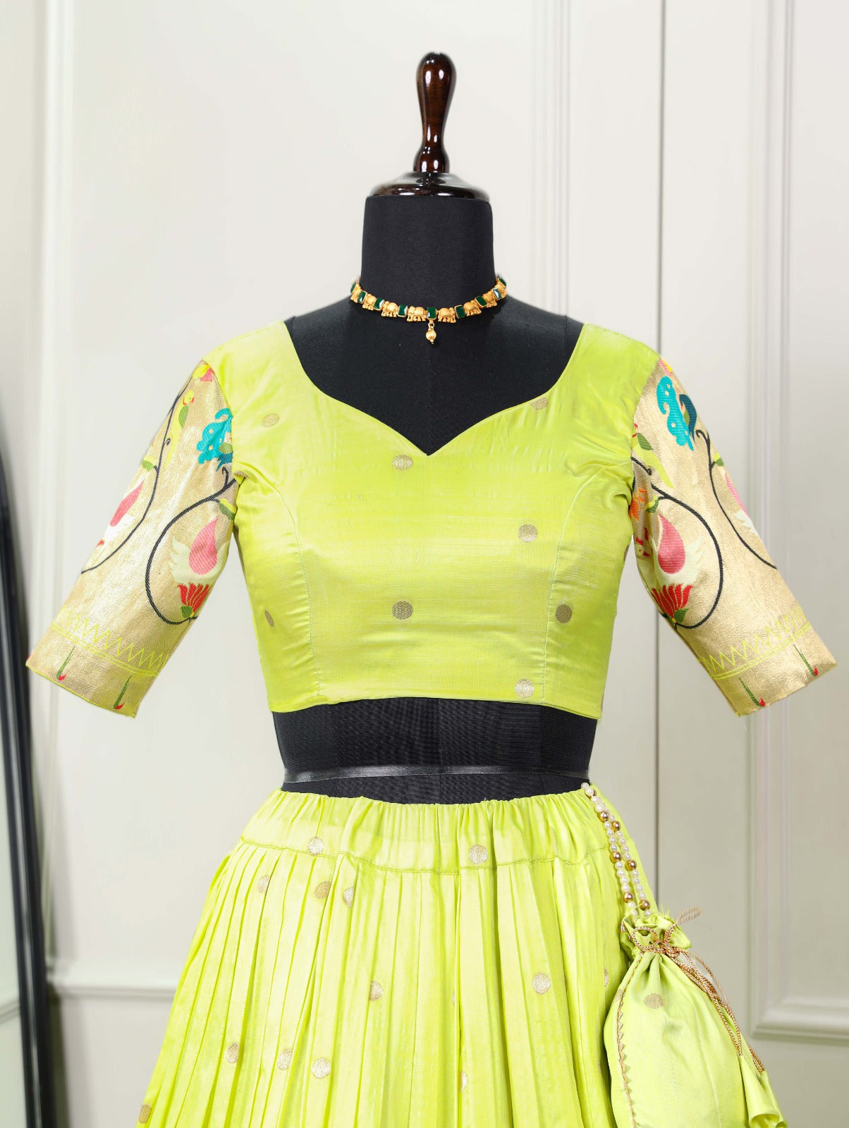 Parrot Paithani lehenga choli