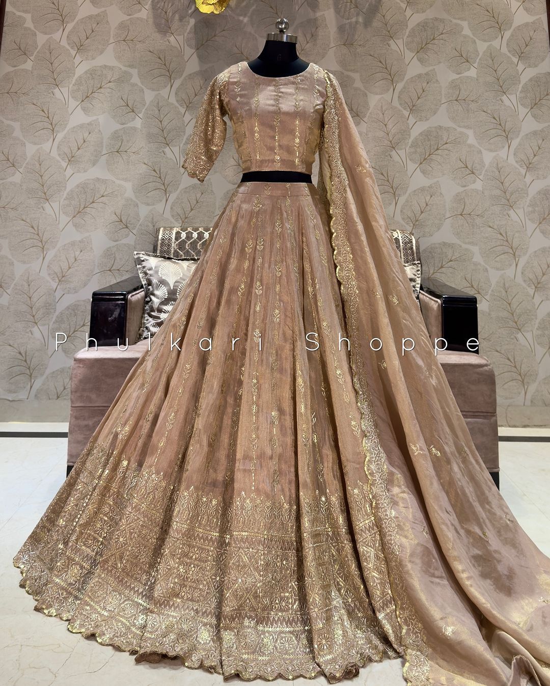 Heavy Chinnon Silk Lehenga Choli with Embroidery & Sequins Work