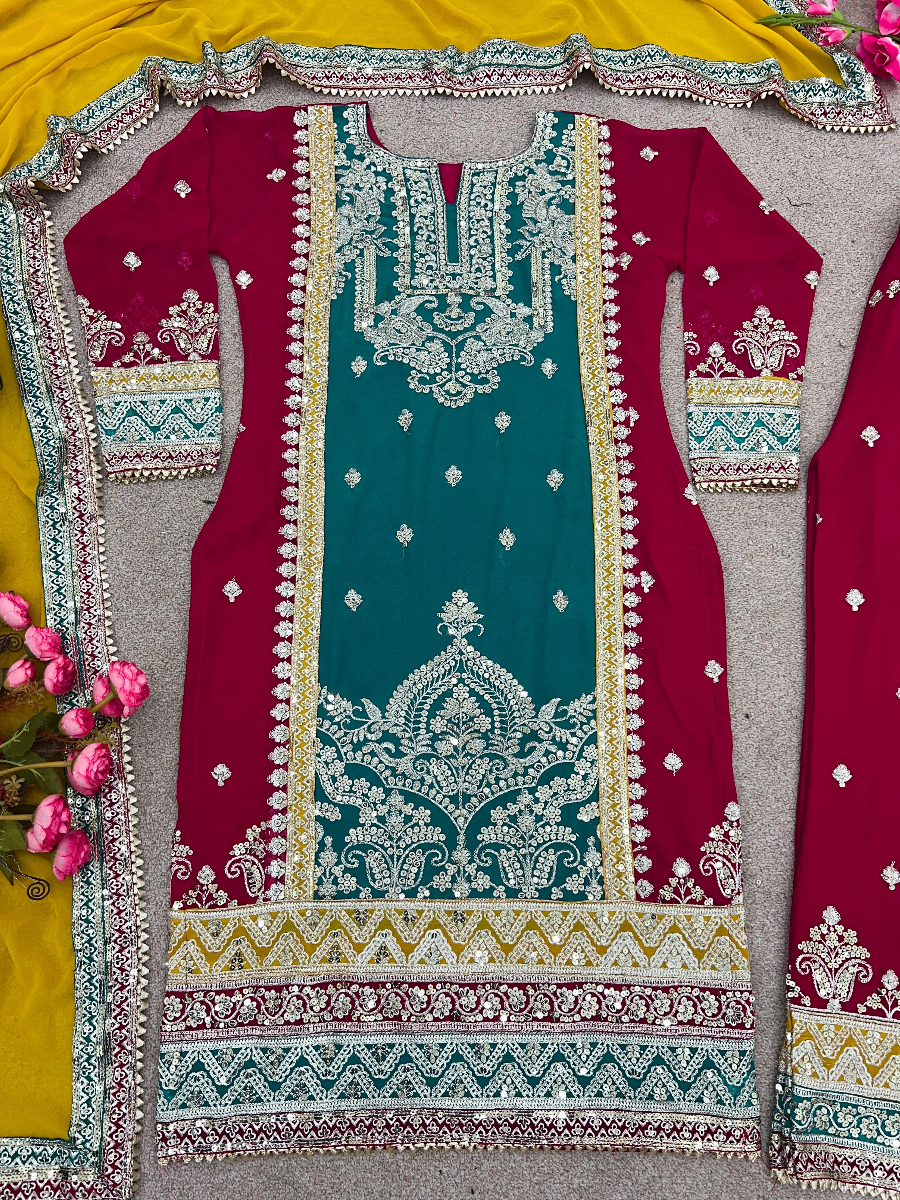 Top-Bottom And Dupatta Set Fully Stitched Ready To Wear Collection