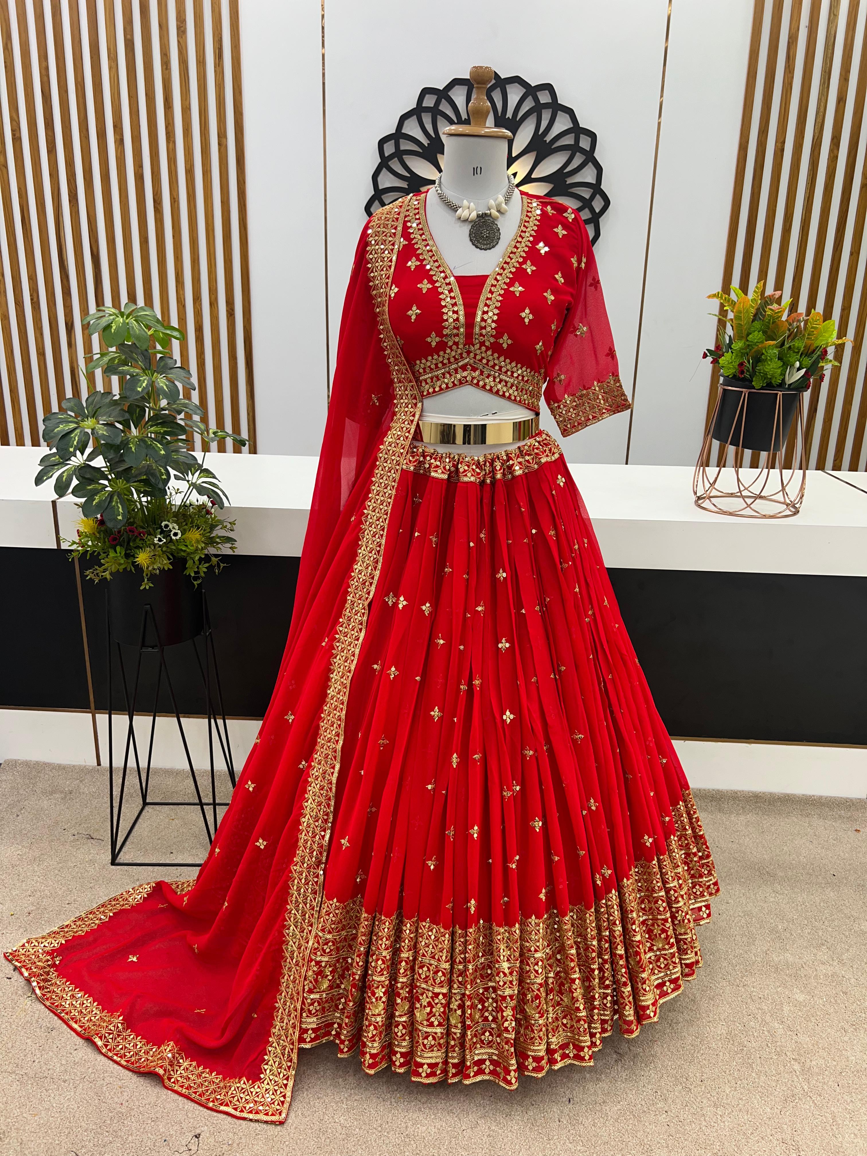 Lehenga Choli With Full Heavy Embroidery Sequence Work