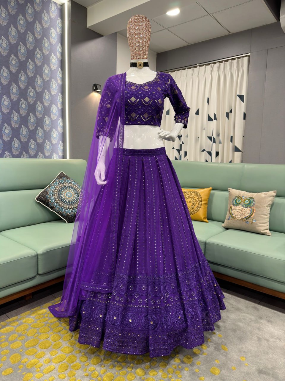 Purple Color New Party Wear Lehenga Choli With Dupatta QRC-135