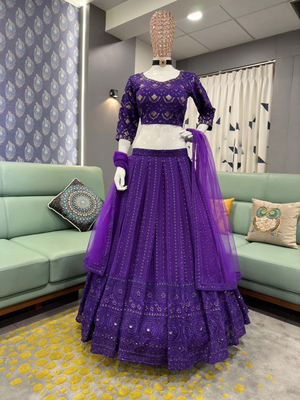 Purple Color New Party Wear Lehenga Choli With Dupatta QRC-135