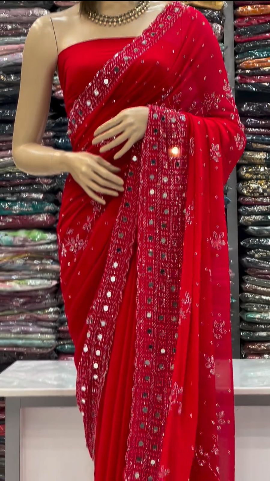 Stunning 5-Color Designer Saree Set for Every Occasion