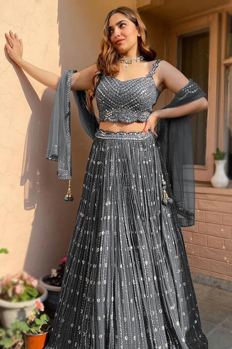 Trending Grey Color Lehenga Choli For Wedding LC-1256