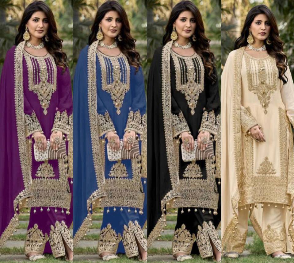 NEW DESIGNER HEAVY FUAX GEORGETTE PAKISHTANI SUIT SET KF-1628