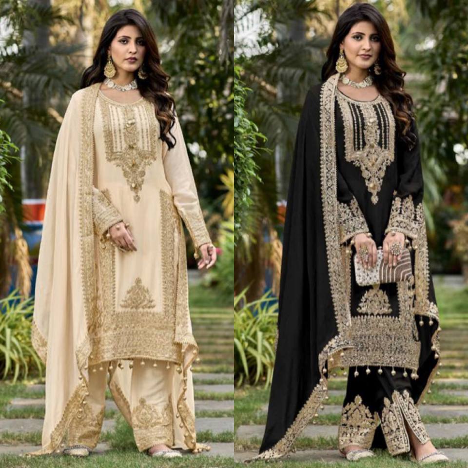 NEW DESIGNER HEAVY FUAX GEORGETTE PAKISHTANI SUIT SET KF-1628